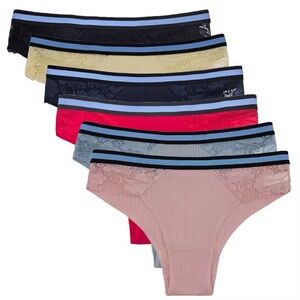 Lace Trim Women's Panties - Multi-Color Set(5)